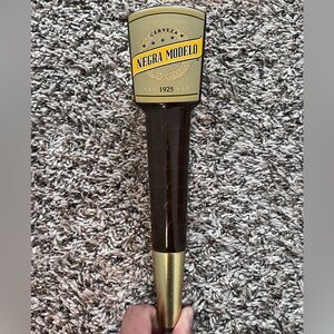 Vintage Negra Modelo Beer Tap Handle in Brow and Gold